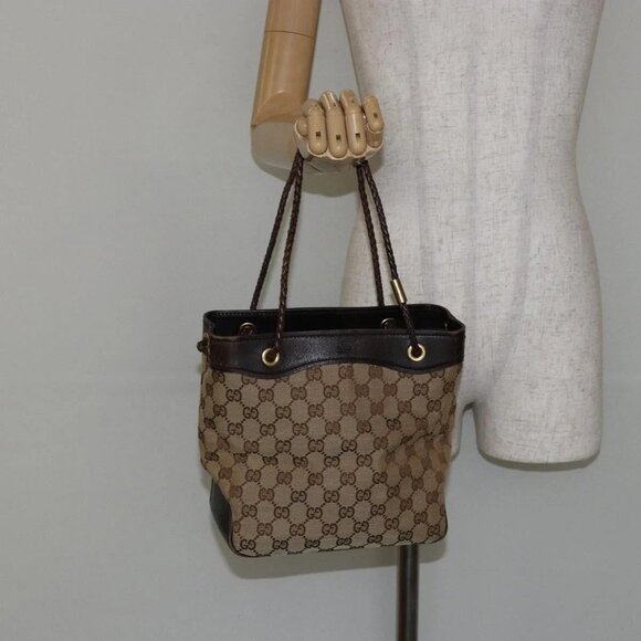 GUCCI GG Canvas Shoulder Bag Beige Gold 109143 - Picture 13 of 15